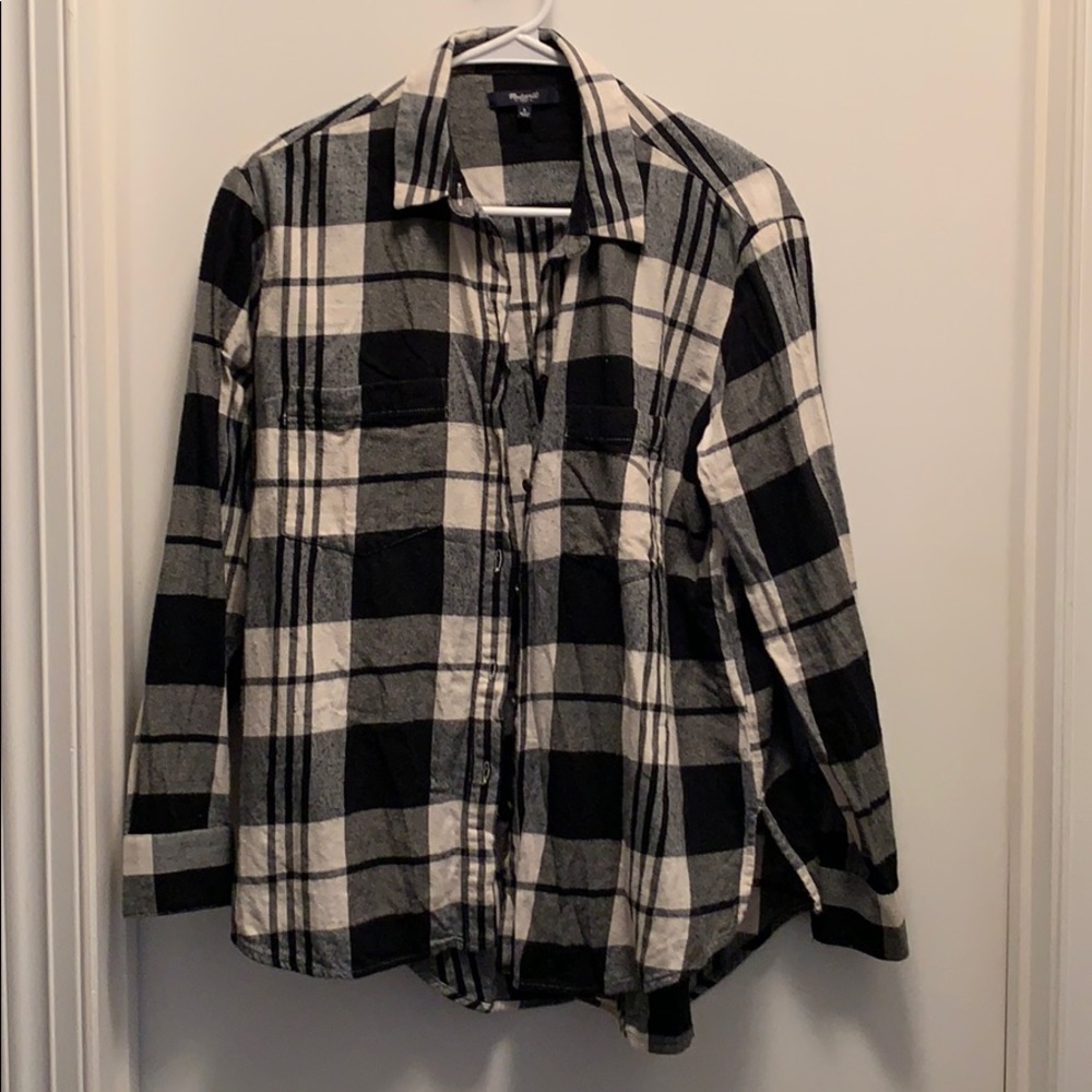 Madewell flannel plaid button up top